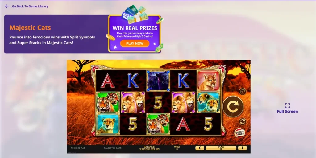 High 5 Casino cascading reels slot 2025