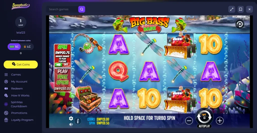 Sweeptastic fishing slot with free spins 2025