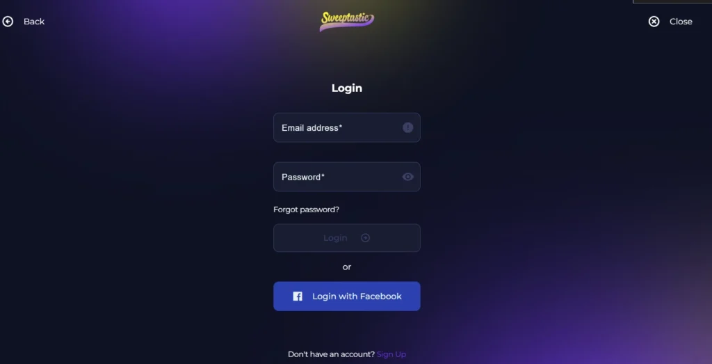 Sweeptastic login 2025