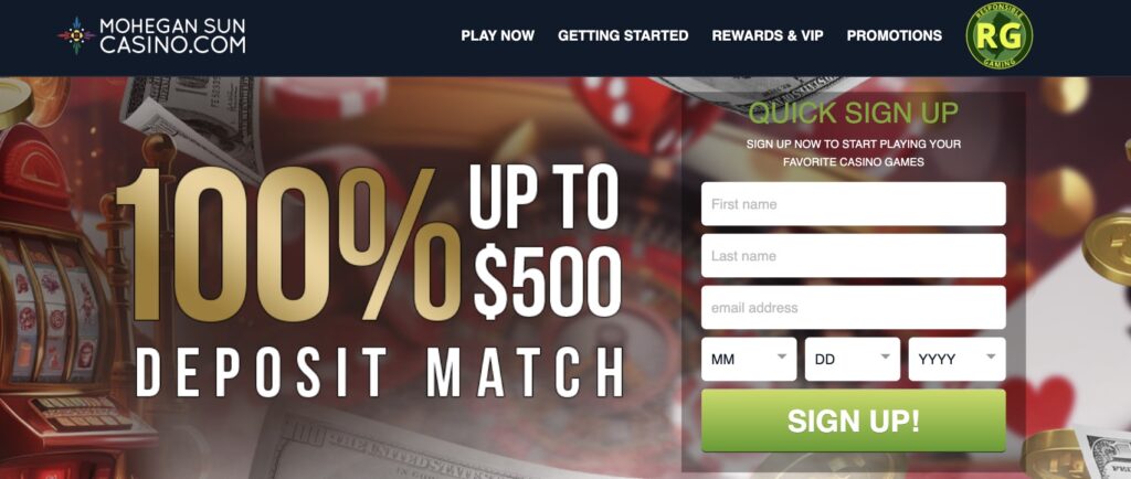 Mohegan sun casino deposit bonus offer