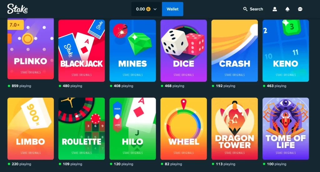 Stake.us casino top games