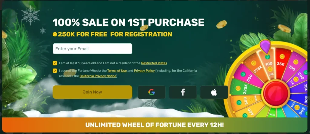 Fortune Wheelz casino welcome offer